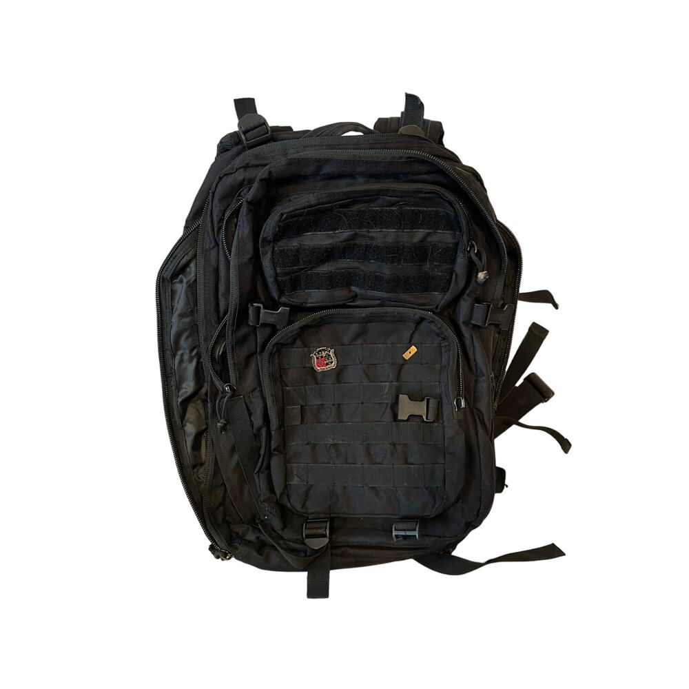 Generic Black Tactical Backpack w Pin